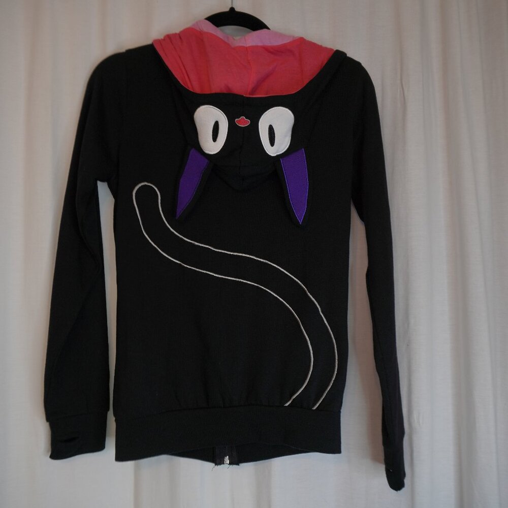 Kiki's Delivery Service Jiji Hoodie - Kawaii Jacket Hot Topic Anime Ghibli NWT S
